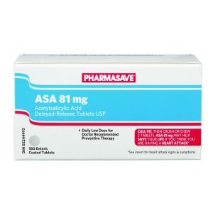 Pharmasave Asa Daily Low Dose Tablet 81Mg 180S