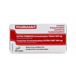 Pharmasave Acetaminophen - Extra Strength Caplet 500Mg 100S