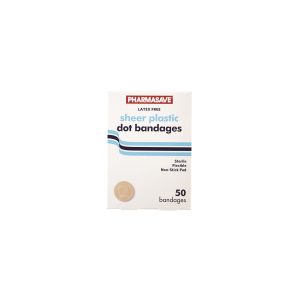 Pharmasave Bandage - Sheer Plastic Dots 50S