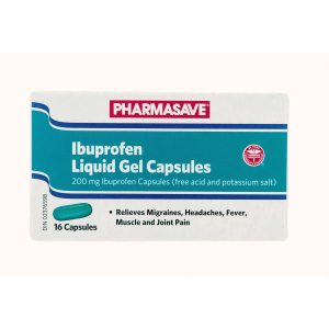 Pharmasave Ibuprofen Liquid Gel Capsules 200Mg 16S