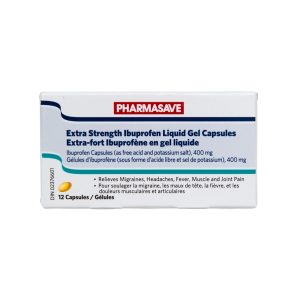 Pharmasave Ibuprofen Liquid Gel Capsules 400Mg 12S