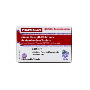 Pharmasave Acetaminophen - Junior Strength Melts 160Mg Tablets - Grape 20S
