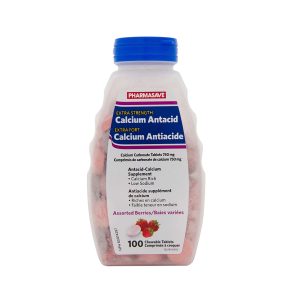 Pharmasave Calcium Antacid - Extra Strength - Berry Tablet 750Mg 100S