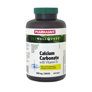 Pharmasave Wellquest Calcium Carbonate 500Mg With Vitamin D3 Caplets 200S
