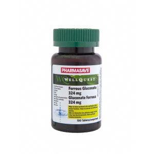 Pharmasave Wellquest Ferrous Gluconate 324Mg Tablets 100S