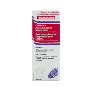 Pharmasave Childrens Acetaminophen Suspension - Grape 100Ml