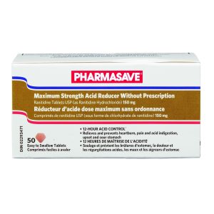 Pharmasave Acid Reducer Ranitidine - Max Strength - 150Mg 50S