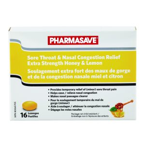 Pharmasave Sore Throat Lozenges - Extra Strength - Honey Lemon 16S